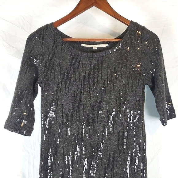 Rachel Roy Gray Sequin Sweater‎ Dress - Picture 2 of 6